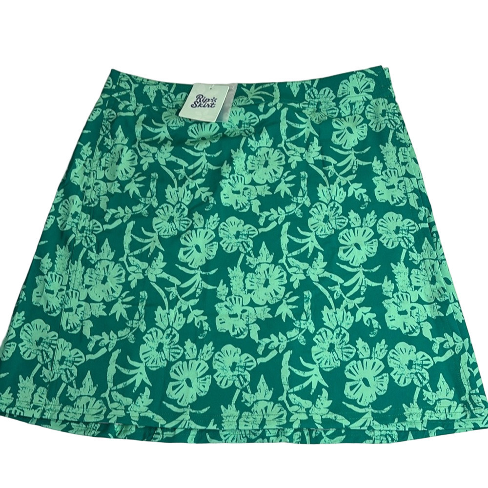 RipSkirt Hawaii Hibiscus green wrap round skirt medium